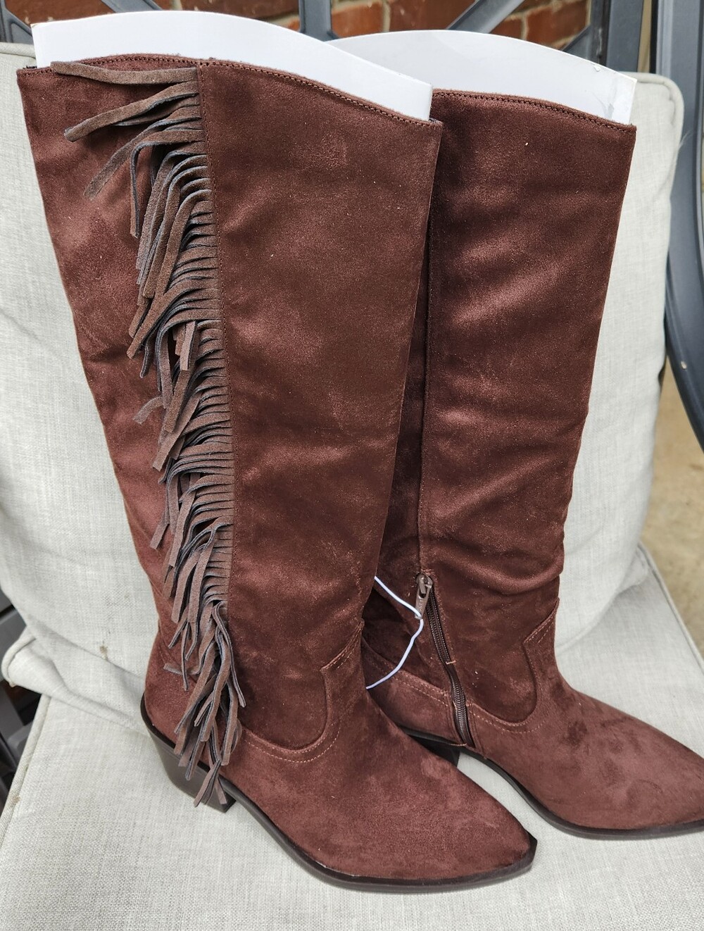 Women’s Patsy Tall Fringe Western Boots with Memory Foam  Universal Thread 8.5